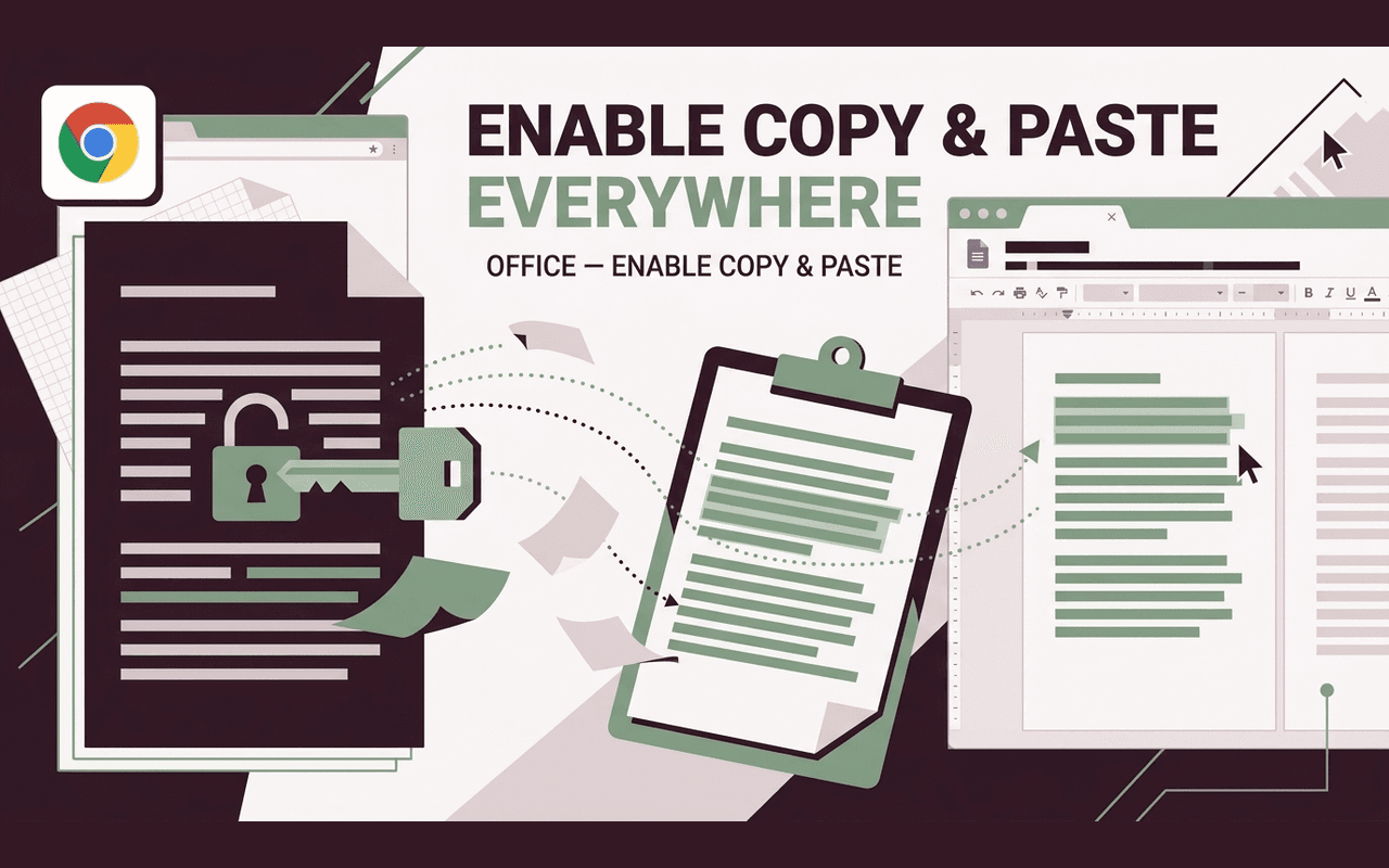 Office – Enable Copy and Paste promotional artwork illustrating its main feature